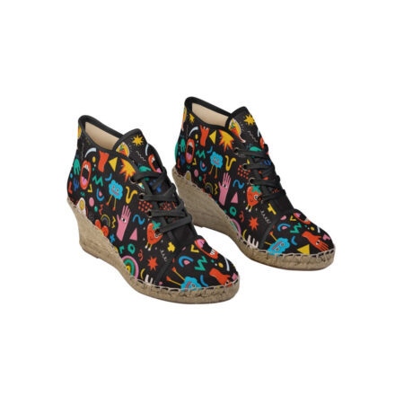 Doodle Art Ladies Wedge Espadrilles